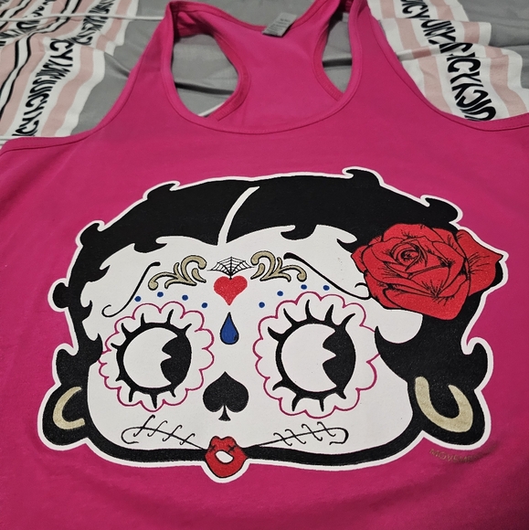 Betty Boop Women's Razorback Tank Pink Size Large NWOT - Picture 3 of 4